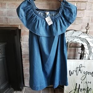 NWT CREWCUTS chambray denim girls dress